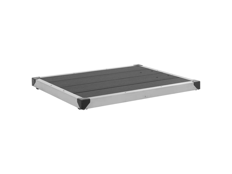  Receveur de douche extérieur bac à douche de jardin receveur de douche de terrasse piscine wpc acier inoxydable 80 x 62 cm gris 02_0001981  - Conforama B