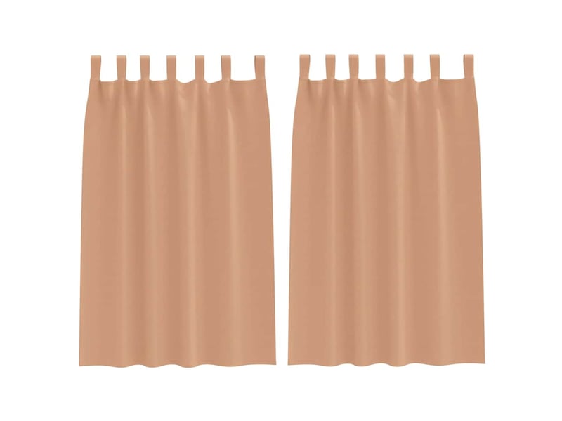  Lot de 2 rideaux occultants, rideaux black-out avec anneaux marron clair 175 x 140 cm cf44686  - Conforama A