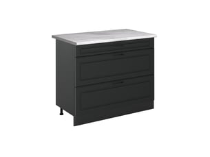 Vicco meuble cuisine, anthracite campagneanthracite, 100cm plan de travail marbre