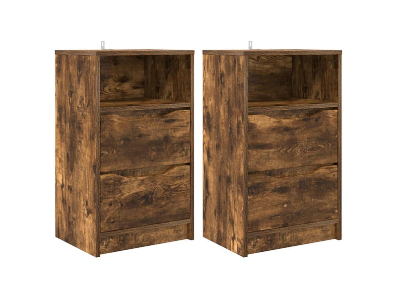Tables de chevet - cabinet de chevet - table de nuit 2 pièces chêne fumé 40 x 30 x 467 cm - Conforama A