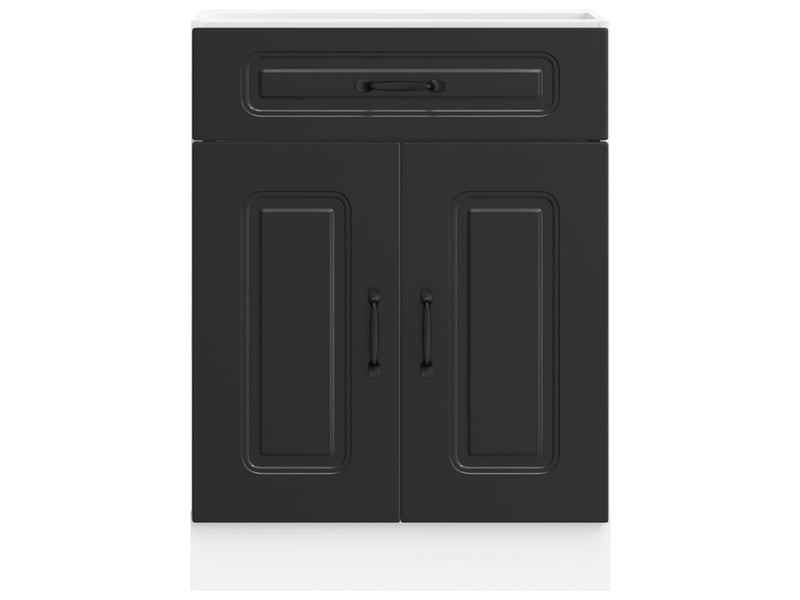 Meuble de rangement, armoire de cuisine kalmar noir bois d'ingénierie shl8639 - Conforama D