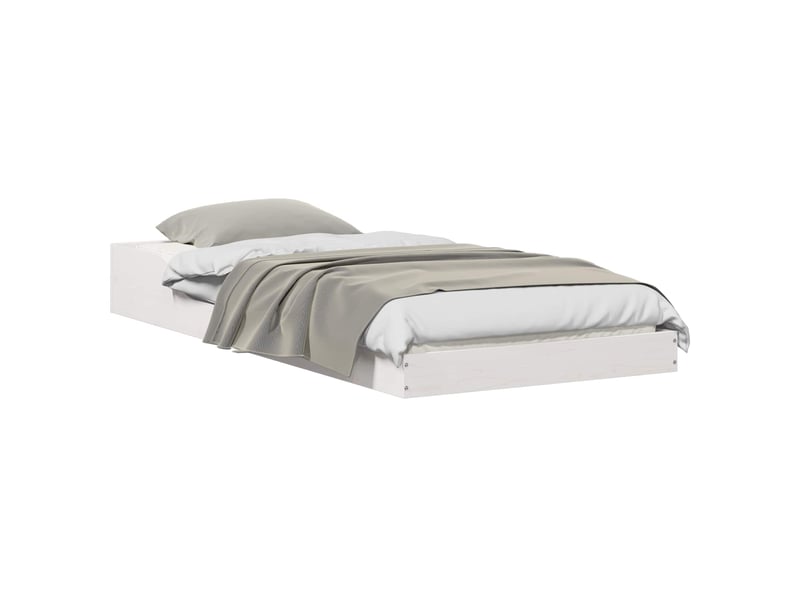  Lit simple- lit adulte -  cadre de lit blanc 90 x 190 cm pin massif  - Conforama A