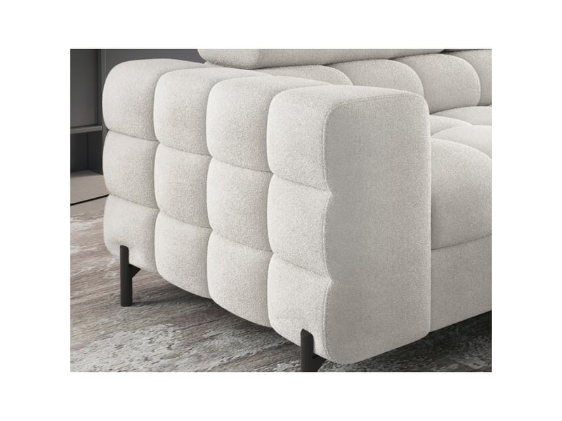  Canapé d'angle droit convertible blanc alpin 5 places ferrum méridienne confort 276x93x200cm  - Conforama D