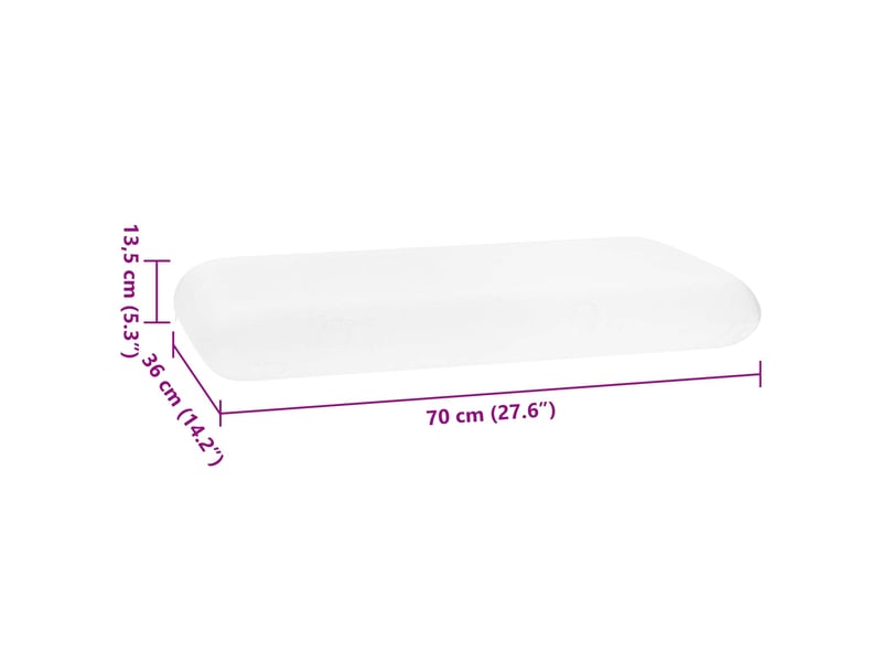  Oreiller, coussin de sommeil 70 x 36 x 13,5 cm moyen blanc cf55929  - Conforama E