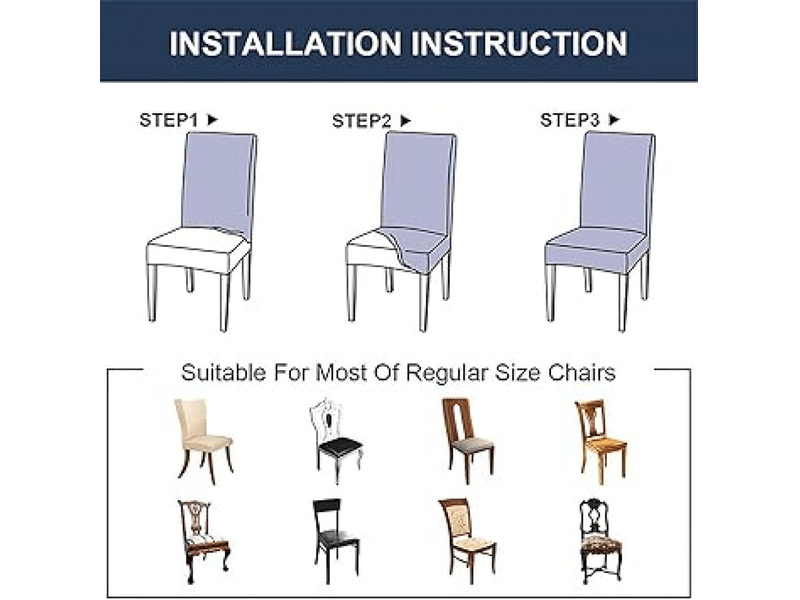  Housses de chaise blanches, 1 pièce, élastiques, amovibles et lavables, housses de chaise modernes convenant aux restaurants, salles de banquet, hôte XLH-ZLS-009252ZLS - Conforama E