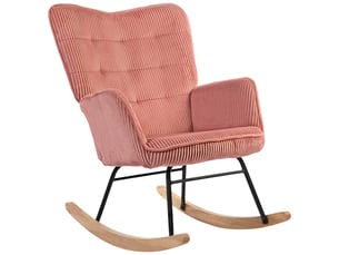 Fauteuil à bascule, inclinable, supportant jusqu'à 120 kg, polyester, 98 x 71 x 101 cm, rose
