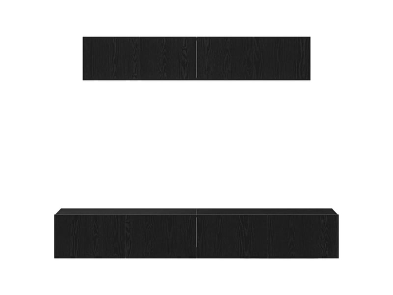  Ensemble meuble tv - banc tv - meuble de rangement 4 pcs chêne noir bois d'ingénierie  - Conforama E