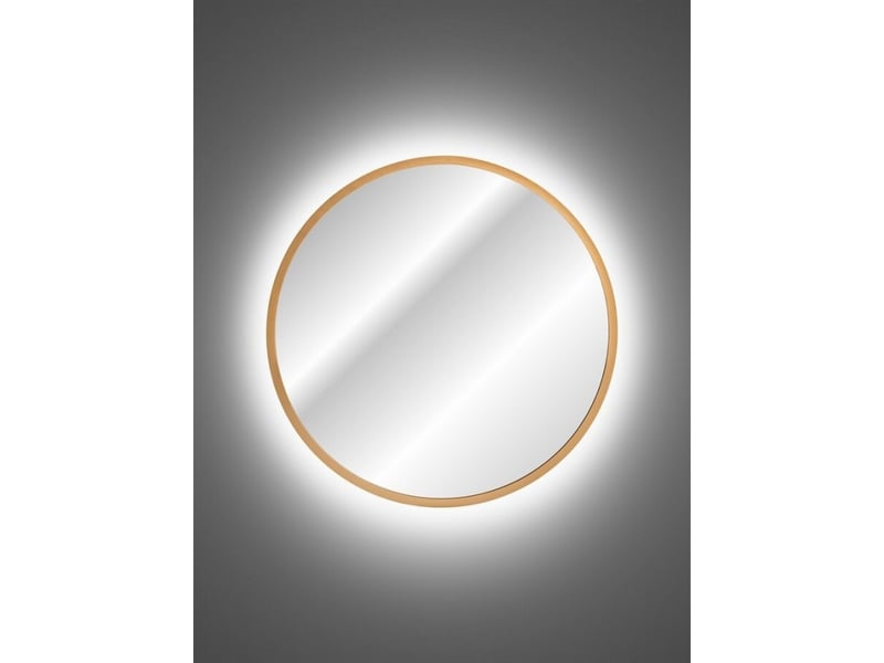  Miroir salle de bain led rond doré 60x60 cm design  - Conforama B