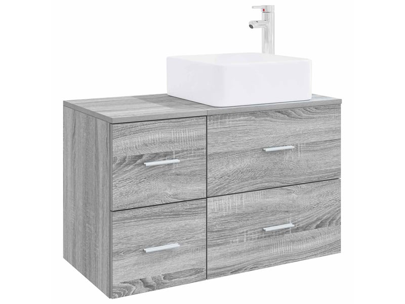 Ensemble de mobilier de salle de bain 2 pcs sonoma gris shl3433 - Conforama A