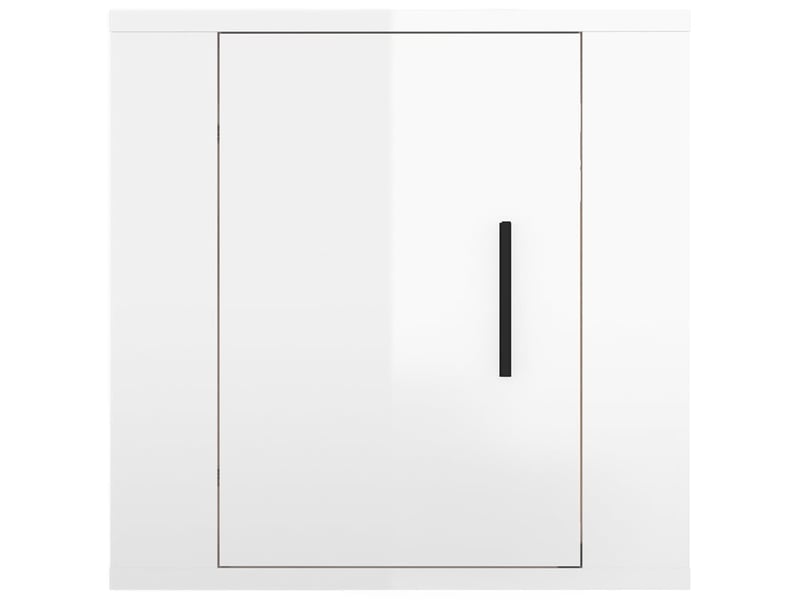  Lot de 2 meuble tv mural, meuble tv suspendu blanc brillant 40x34,5x40 cm  - Conforama E