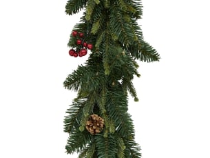 Guirlande de noël lumineuse naturelle baies et pommes de pin 270 cm