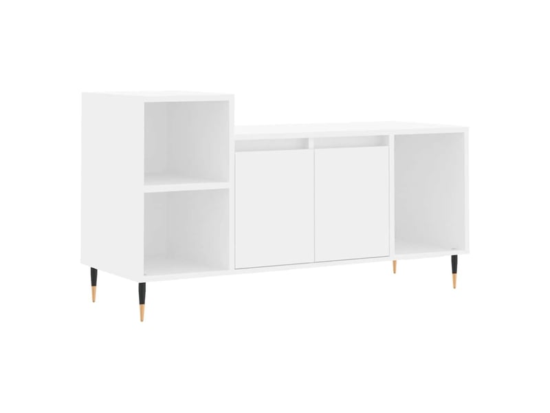  Meuble tv - banc tv - meuble de rangement blanc 100x35x55 cm bois d'ingénierie  - Conforama A
