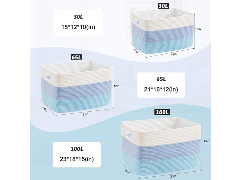 Panier de rangement corde coton tressé pour couverture - corbeille déco pour salon - Conforama E