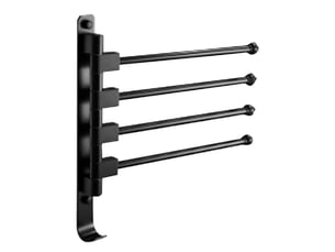Porte-serviettes pivotant avec crochets, 4 barres, bras pliables, porte-serviettes mural en aluminium, organisateur pour salle de bain et cuisine, multicolore