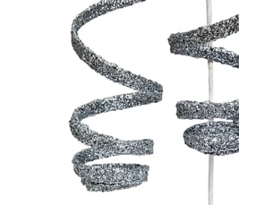 Branche décorative tourbillons argentés h. 55 cm