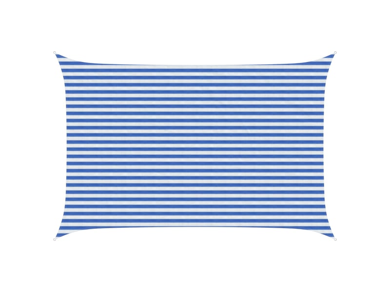 Voile d'ombre - voile d'ombrage - voile parasol 3 x 5 m hdpe rectangulaire bleu et blanc - Conforama B