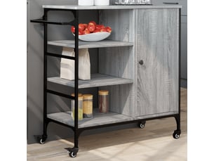 Desserte de cuisine, chariot de rangement sonoma gris 87,5x38,5x84,5cm bois ingénierie