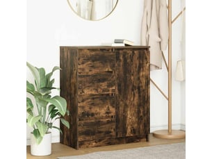Buffet - bahut - meuble de rangement avec tiroirs chêne fumé 71x35x84 cm bois d'ingénierie