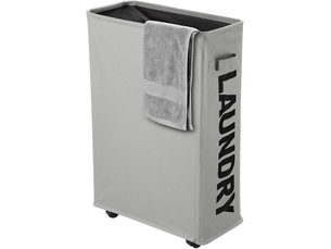 Panier à linge pliable à roues, panier à linge sale pliable fin, panier à linge sale avec poignées en polyester pour vêtements, 40 l
