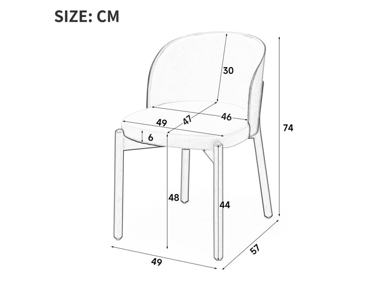  Lot de 6 chaises de salle à manger en bois naturel et tissu en lin  - Conforama E