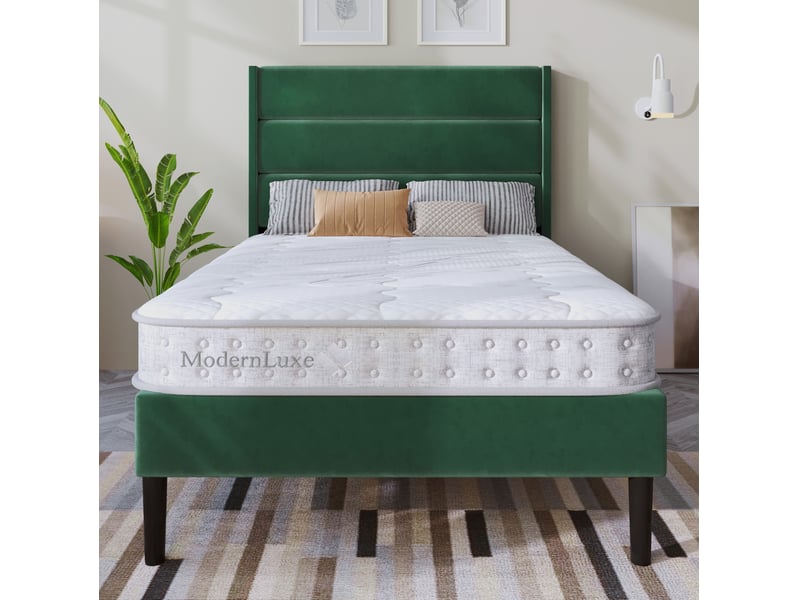  Matelas 90x200 cm 7 zones h3, épaisseur 15 cm, mousse froide et ressorts ensachés, respirant, blanc  - Conforama B