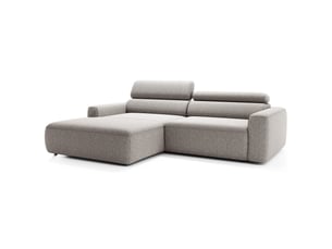 Selsey fando - canapé d'angle - 252 cm - tissu tressé grège - côté gauche