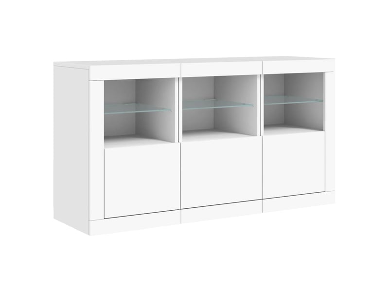 Buffet - bahut - meuble de rangement avec lumières led blanc 123x37x67 cm - Conforama E