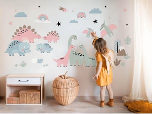 Sticker mural - famille dino130x192 cm