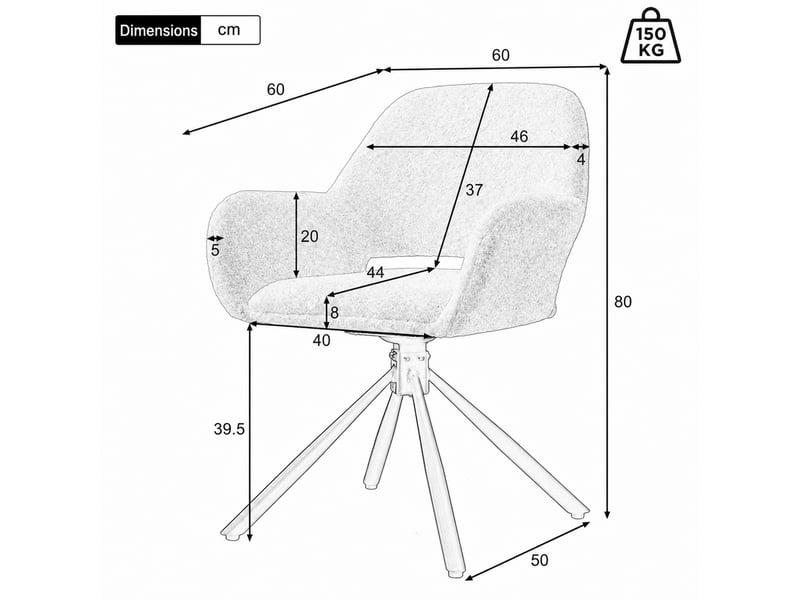  Ensemble table et chaises avec 1 table extensible et 6 chaises  - rangement - panneau de particules - blanc  - Conforama E