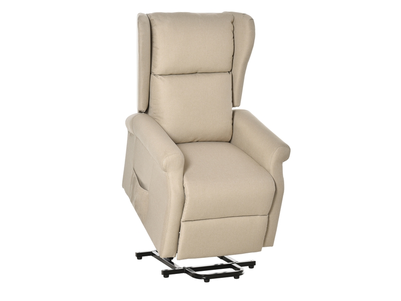  Fauteuil de relaxation, fauteuil releveur inclinable, tissus, 74x94x111cm, crème  - Conforama B