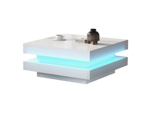 Table basse carré(e) coloris blanc <strong></strong> <strong></strong> - 70 cmx70 cm