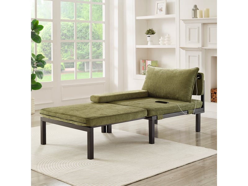  Canapé convertible, canapé-lit; 1 place, port usb, vert  - Conforama A