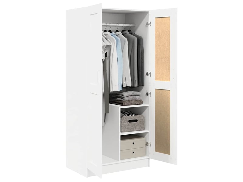  Garde-robe chambre, armoire de rangement blanc 82,5x51,5x180 cm bois d’ingénierie  - Conforama D