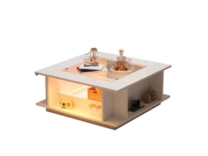 Table basse carré(e) coloris blanc <strong>HAUSS SPOLE</strong> <strong></strong> - 70 cmx70 cm