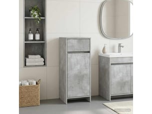 Armoire de salle de bain, meuble de rangement gris béton 35x36.5x85 cm