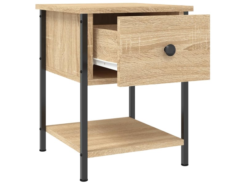  Lot de 2 tables de chevet - cabinet de chevet - table de nuit chêne sonoma 34x35,5x45 cm  - Conforama E