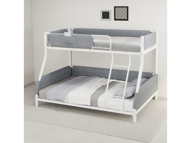  Lit superposé, coloris blanc ancien, couchage 140x190 cm, superposé, dimensions : 197 x 147.2 x 139 cm  - Conforama E