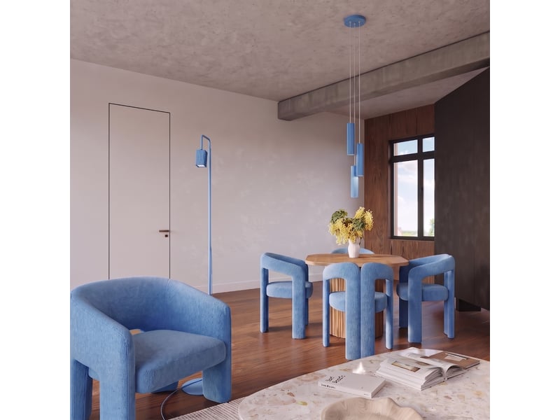  Lampadaire rayo 1 azur aluminium moderne 160x30x30cm SL.3300 - Conforama C