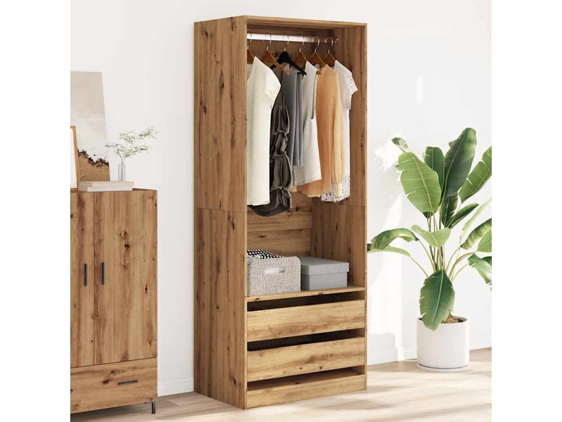 Garde-robe, armoire de rangement chêne artisanal 80x50x200 cm bois d'ingénierie shl72156  - Conforama C