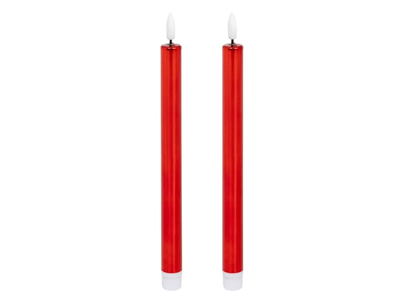  Lot de 2 bougies led bâton métal rouge TILIA - Conforama A
