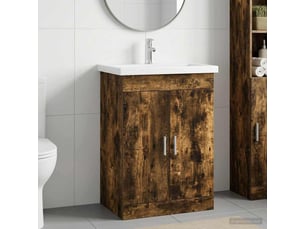 Ensemble de mobilier de salle de bain chêne fumé shl458