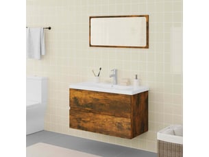 Meubles de salle de bain, armoire salle de bain chêne fumé bois d'ingénierie cf65460