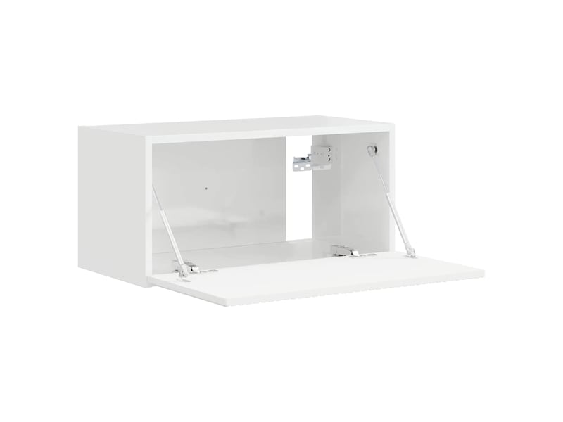  Meuble tv - banc tv - meuble de rangement mural 60 x 31 x 29,5 cm blanc brillant  - Conforama E