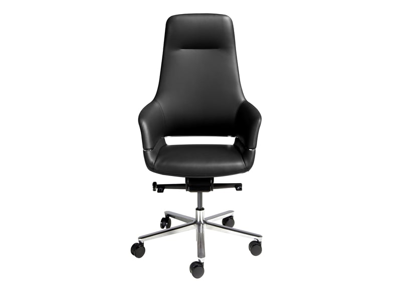  Chaise de bureau pivotante en similicuir noir 4259 - Conforama B