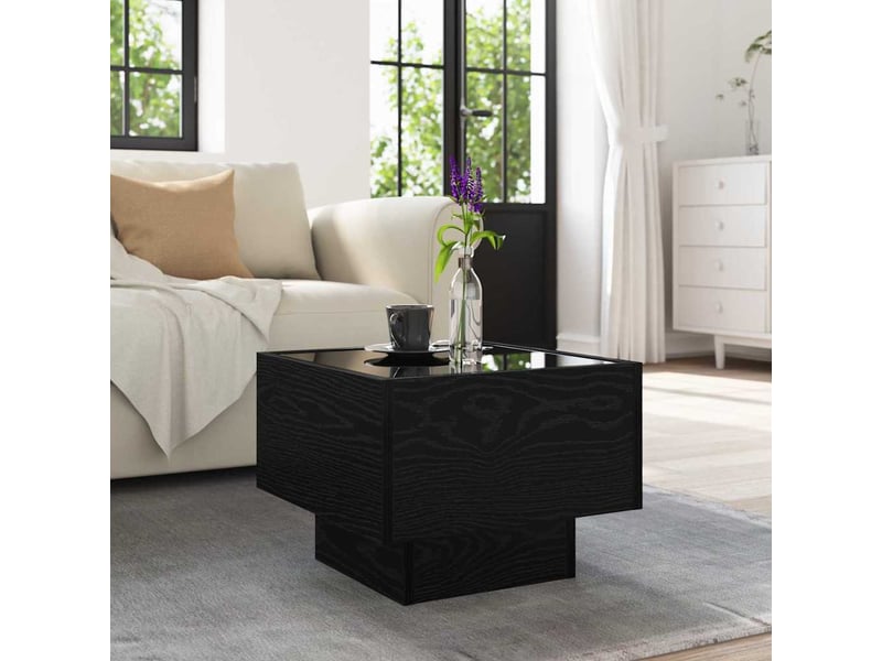 Table basse - table de salon - table à thé chêne noir 40 x 40 x 30 cm - Conforama E