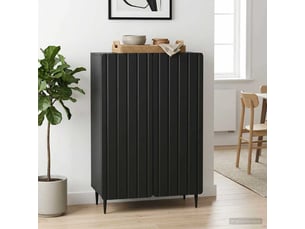 Buffet - bahut - meuble de rangement noir 66 x 34,5 x 92 cm bois d'ingénierie