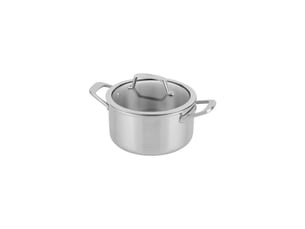 Casserole inox 22 cm 3 plis compatible induction avec couvercle