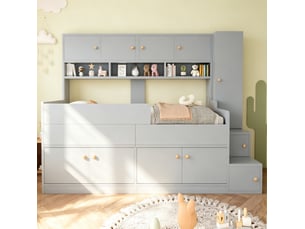 Lit combiné 90x200 cm <strong>HAUSS SPOLE</strong>  <strong></strong> coloris gris