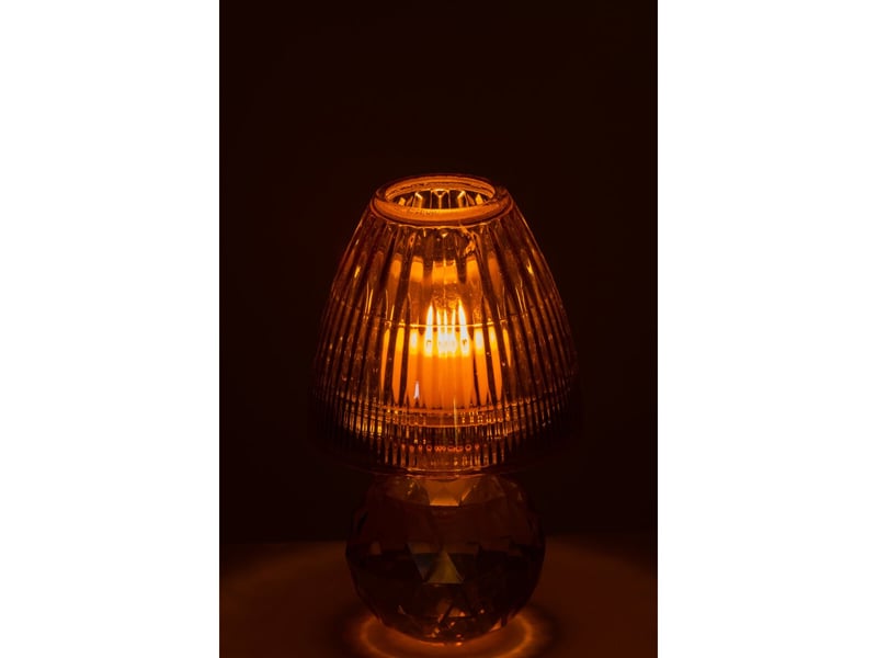  Photophore design en cristal célian 18cm champagne  - Conforama D