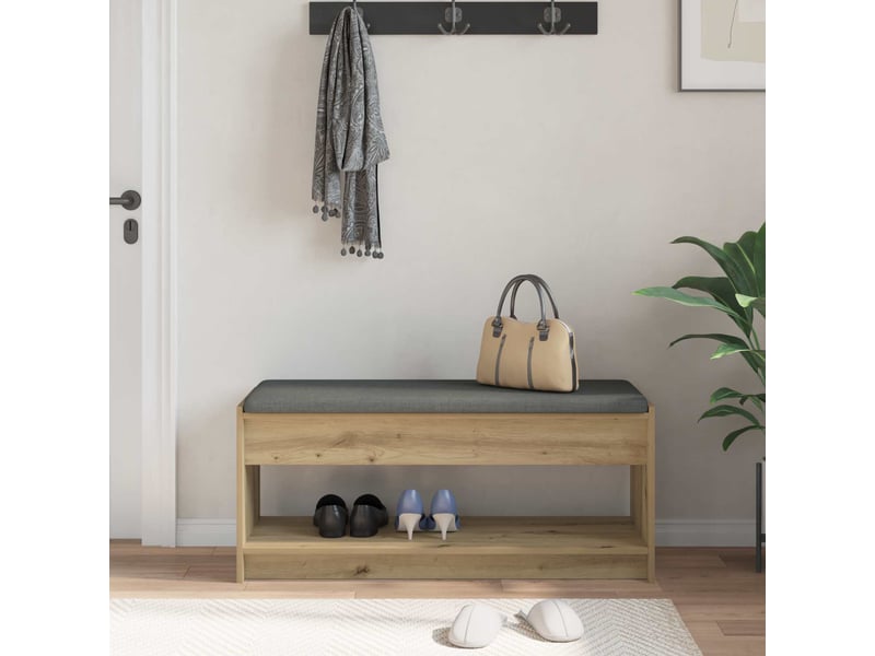  Banc d'entrée, banc interieur chêne artisanal 103x38x45 cm  - Conforama D